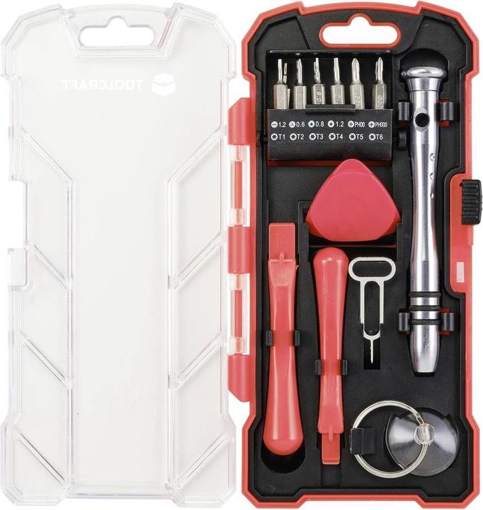 Actual product image Toolcraft TO-7746381 DIY, smartphone repair kit in case 18 pieces