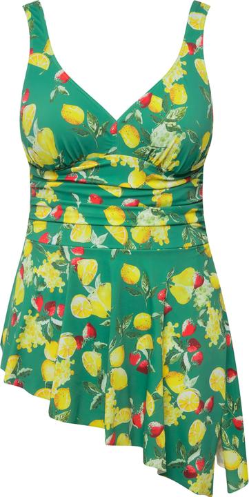 Produktbild Ulla Popken Badekleid, Zitronen, Softcups, asymmetrischer Saum (60)