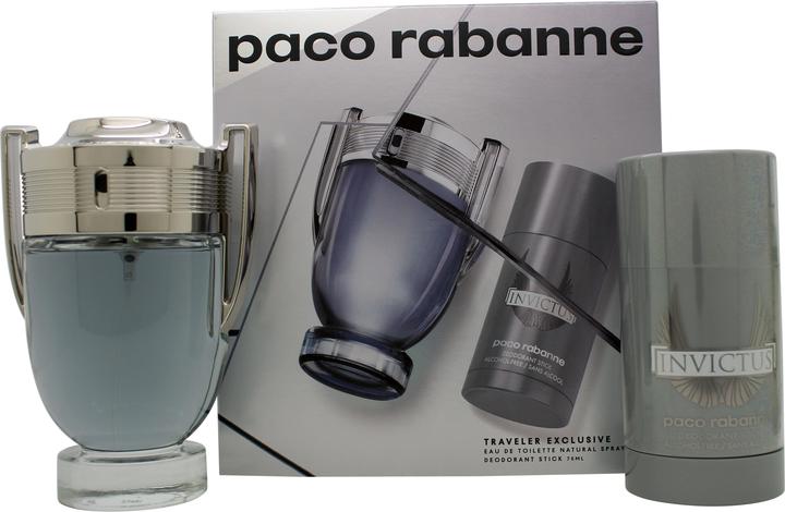 Actual product image Paco Rabanne Invictus Set Eau De Toilette 100ml + Deodorant Stick (Body care set, Perfume set)