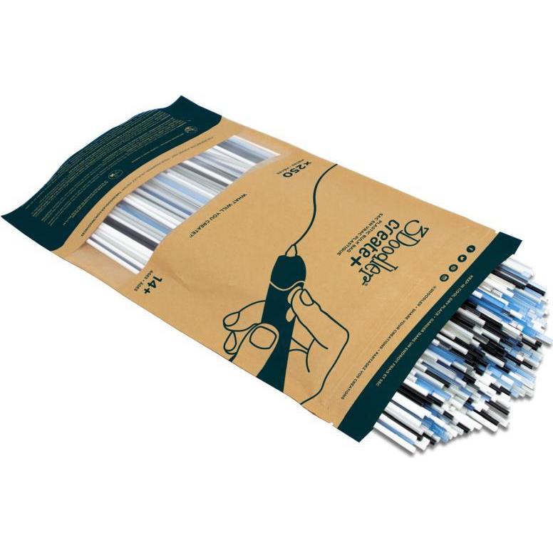 3Doodler Filament / Create+ & Pro+ / 250 / PLA / schwarz, weiss, durchsichtig, durchsichtig blau, gra (PLA, 3 mm, 550 g,...