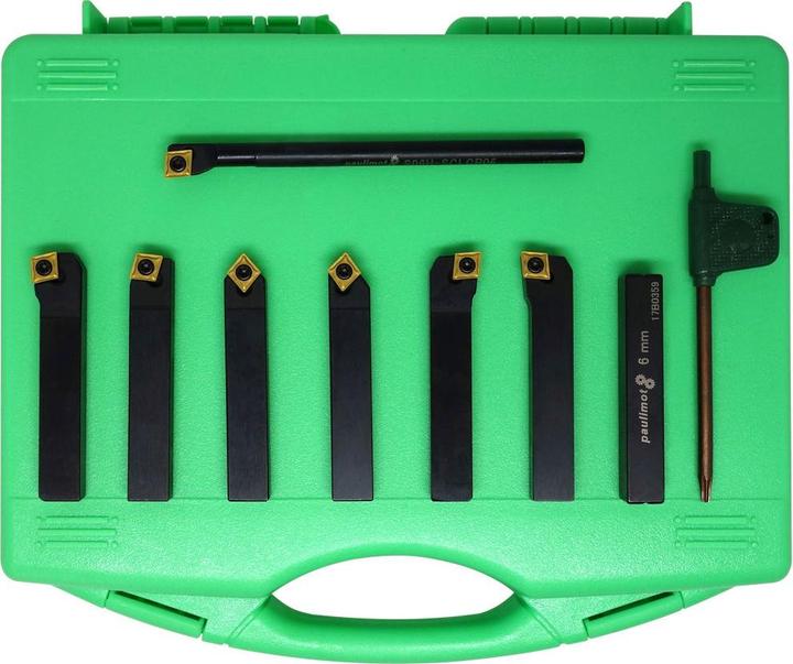 Actual product image Paulimot Turning chisel set with inserts, 6 mm, 7-piece incl. boring bar (6 mm)