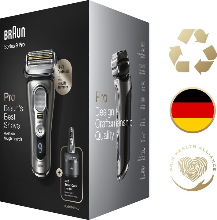 Produktbild Braun Shaver 9465CC Operating time (max) 60 min, Wet & Dry, Graphite