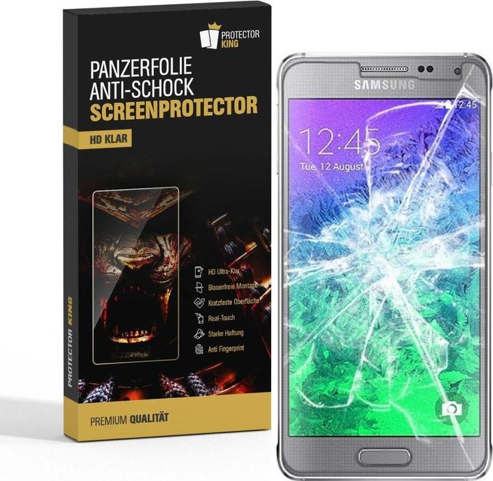 Actual product image Protectorking 3x Panzerfolie Anti-Shock HD Klar (3 Piece, Samsung Galaxy Alpha)