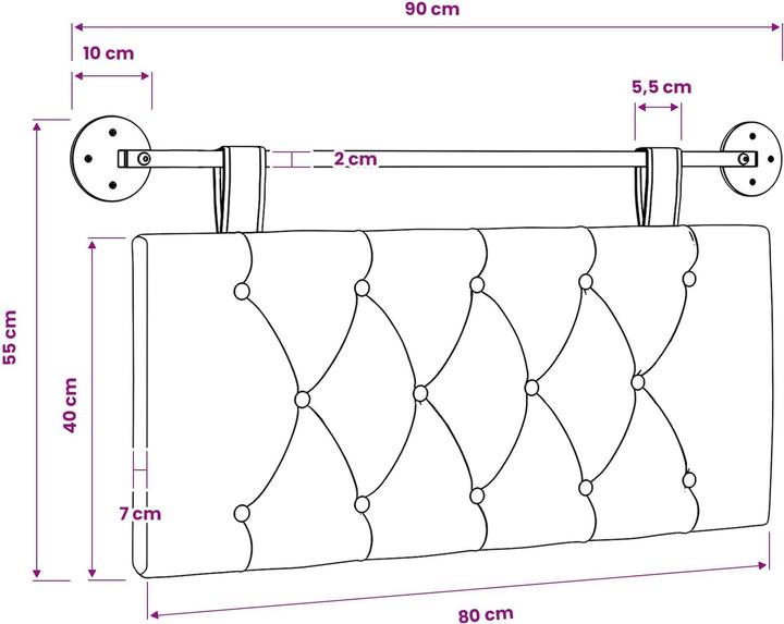 Actual product image vidaXL Modernes Kopfteil (90 x 55 x 7 cm)