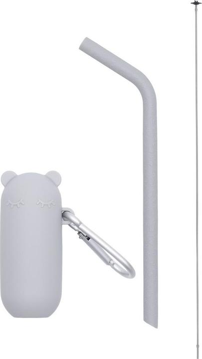Actual product image We Might Be Tiny Keepie "Bear" & Bendie Straw Drinking Straw, grey (1 x)