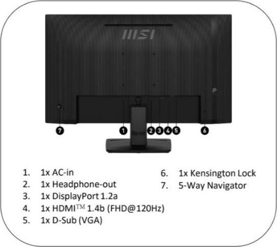 Actual product image MSI PRO MP271A E2 (1920 x 1080 pixels, 27")