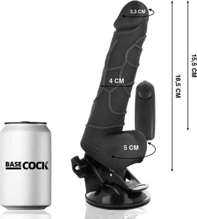 Actual product image Basecock Realistic Vibrator Remote Control Black 18.5cm