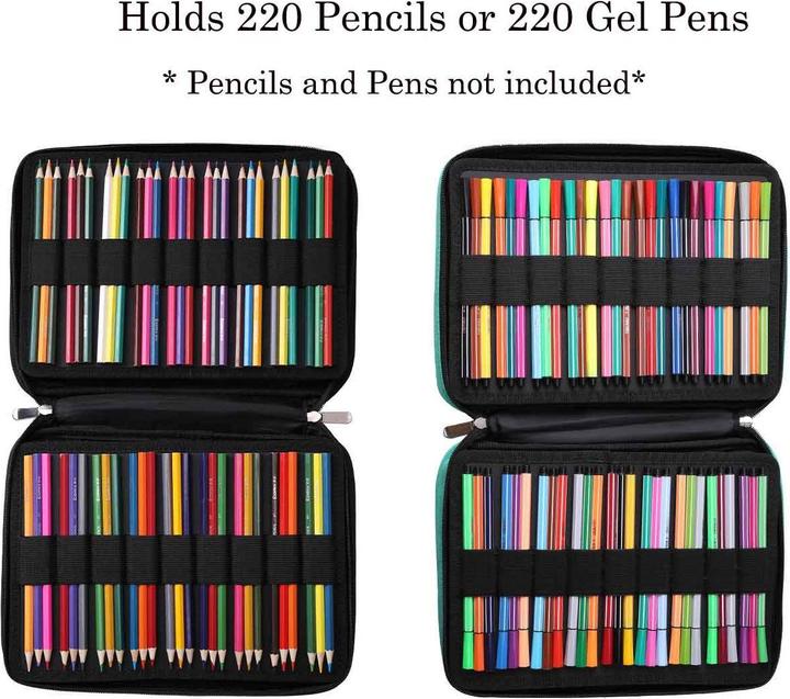 Produktbild Only-Bags.Store Grosses Federmäppchen mit 220 Fächern zur Aufbewahrung von Stiften, wasserdichtes Federmäppchen für