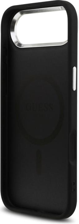 Actual product image Guess Case Magsafe 4G PU Leather Case With Triangle Logo And Silver Metal Camera Frame For iPhone 17 (Apple iPhone 17 Pro)