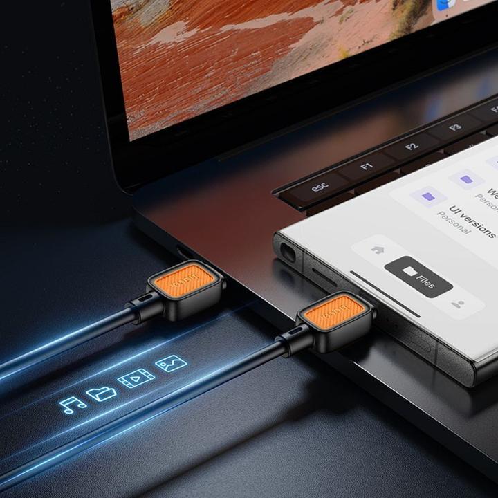 Actual product image Hoco Cable cable Type C to Type C 3A 60W X108 1 m black (1 m, USB 3.2 Gen 1, 60 W)