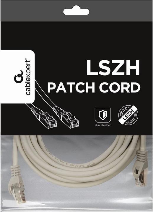 Produktbild Gembird PP6A-LSZHCU-5M Netzwerkkabel Grau Cat6 S/FTP (S-STP) (S/FTP, CAT6, 5 m)