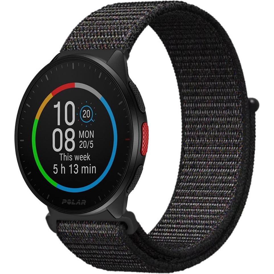 Strap-it Nylonarmband (20 mm, Nylon, Pacer), Uhrenarmband, Schwarz