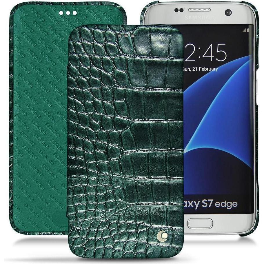 Noreve Lederschutzhülle horizontal (Samsung Galaxy S7 Edge), Smartphone Hülle, Grün