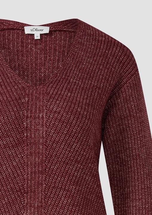 Produktbild s.Oliver Strickpullover Weicher Strickpullover im Relaxed Fit mit V-Ausschnitt (38)