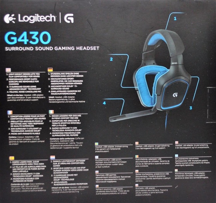 Image du produit Logitech G G430 - Casque de jeu avec son surround 7.1 (Filaire)
