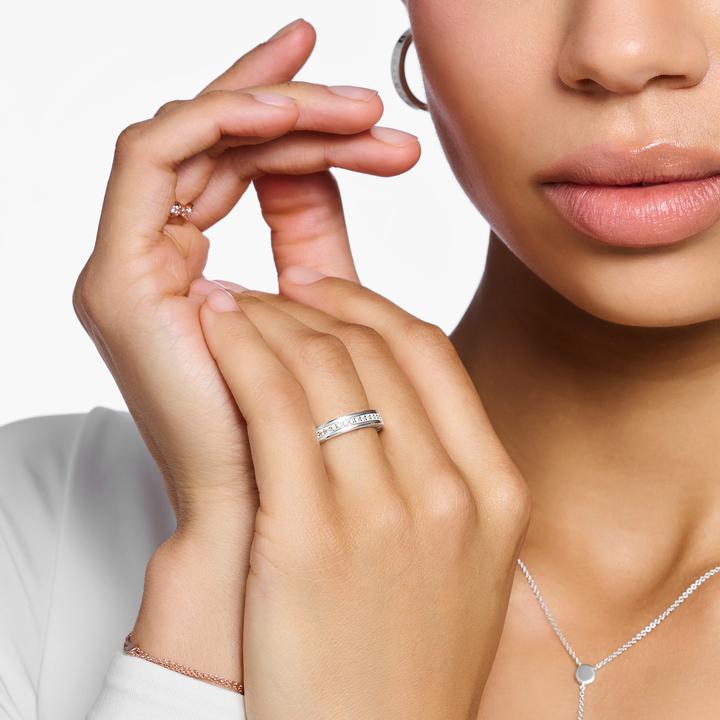 Immagine prodotto Thomas Sabo Anello con pietre bianche in argento (50, 925 Argento)