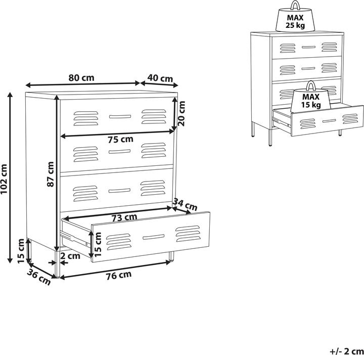 Produktbild Beliani Enago (80 x 40 x 102 cm)