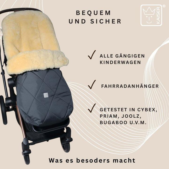 Actual product image Kaiser Baby Kaiser Lammfell Fusssack Coosy, anthracite