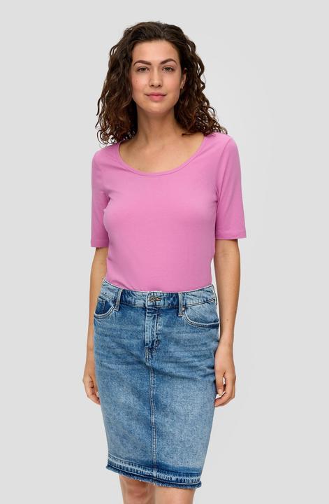 Actual product image S.Oliver T-Shirt Elastisches Jersey-Shirt mit U-Ausschnitt (34)