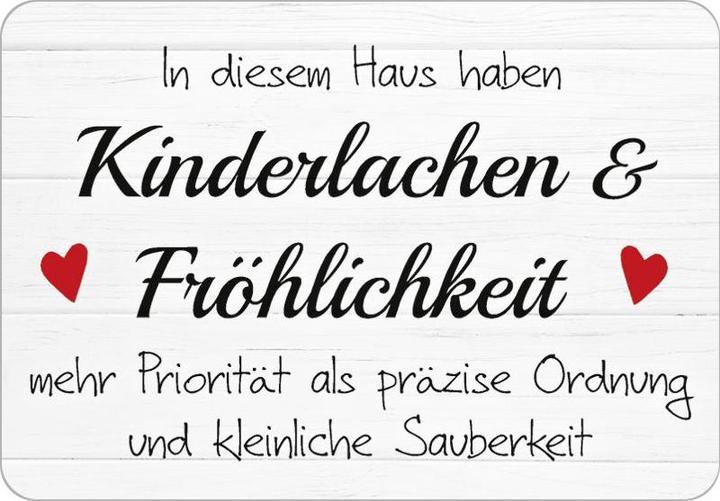 Tin Sign Children's Laughter (16.5 x 11.5 cm)