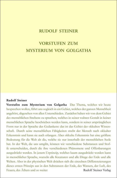 Vorstufen zum Mysterium von Golgatha (Deutsch, Rudolf Steiner, 2018)