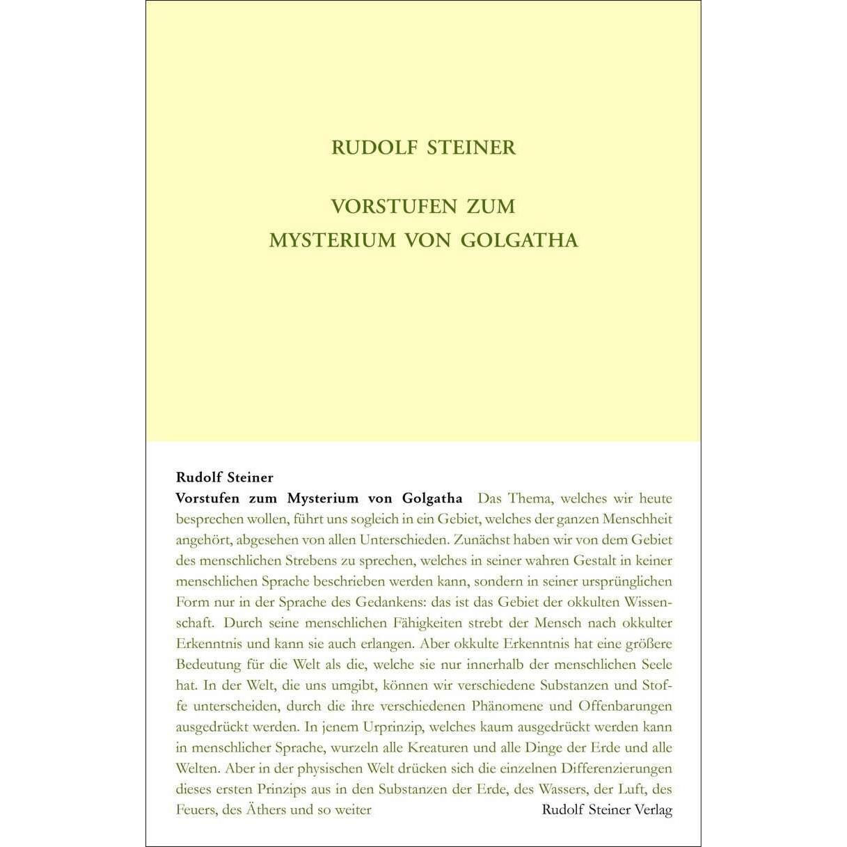 Vorstufen zum Mysterium von Golgatha, Sachbücher von Rudolf Steiner