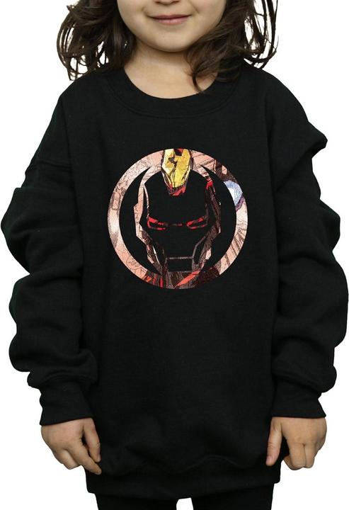 Actual product image Girls Iron Man Montage Symbol Sweatshirt (128)
