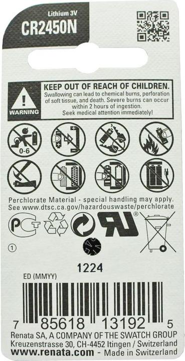 Produktbild Renata Knopfzelle RE2450N CR2450N (1 Stk., CR2450, 540 mAh)