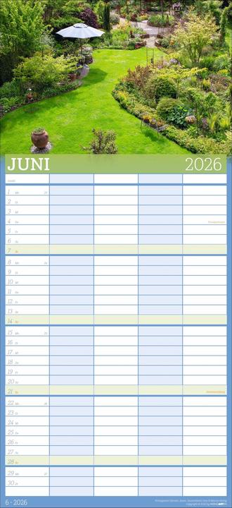 Produktbild Garten Familienplaner 2026 (22 x 48 cm, Deutsch)