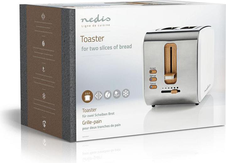 Actual product image Nedis Toaster - Soft touch - 6 different settings - Defrost and reheat function - Crumb tray