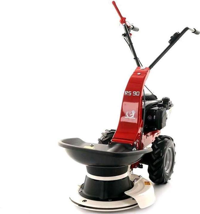 Actual product image Eurosystems RS90 B and S 575EX petrol rotary mowers with field wheels and wheel drive