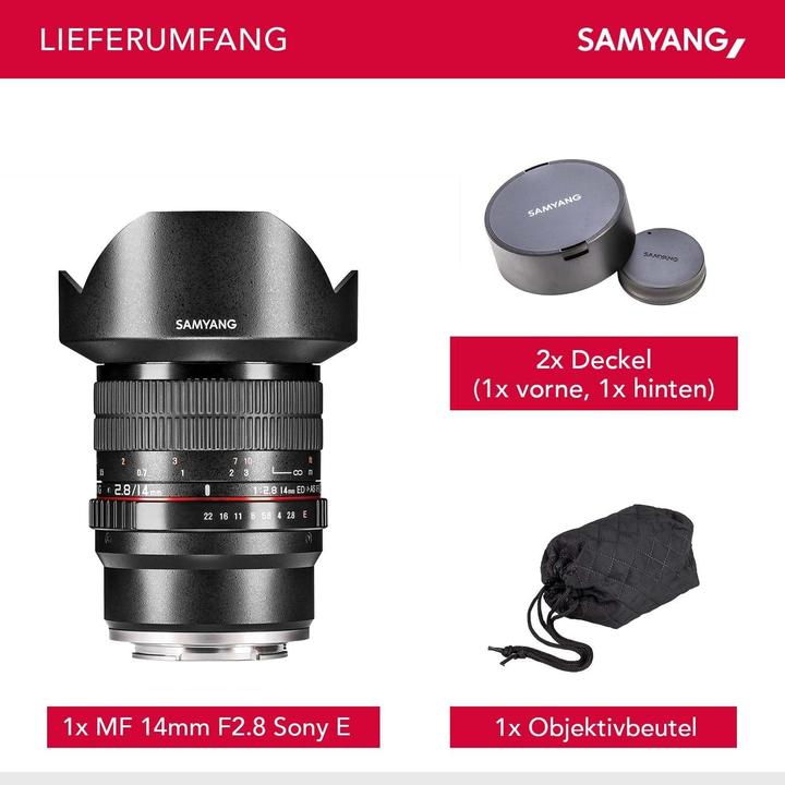 Image du produit Samyang 14mm f/2.8 ED AS IF UMC - Sony E (Sony E, Plein format)