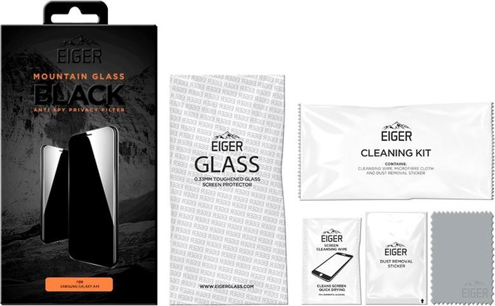 Actual product image Eiger Mountain Glass Black (1 Piece, Samsung Galaxy A41)