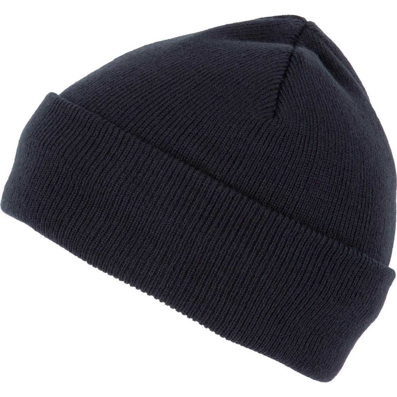 K-up, Mütze, Recycelte Mütze mit gestricktem Umschlag, Blau