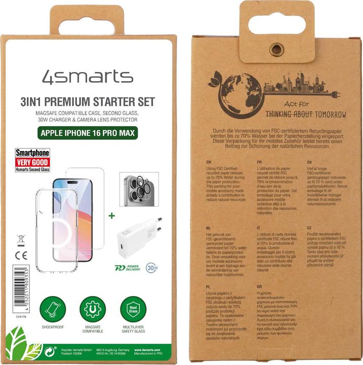 Produktbild 4smarts 3 in 1 Starter Set (Apple iPhone 16 Pro Max)