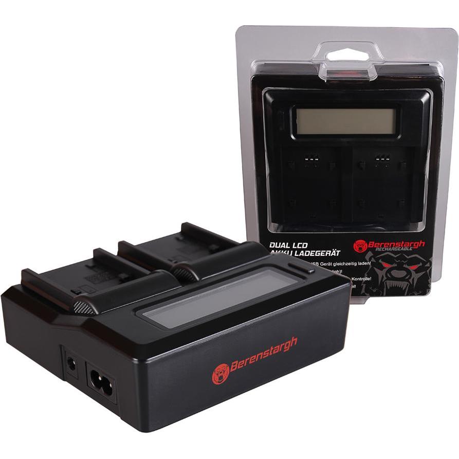 Berenstargh Dual LCD USB Ladegerät f. Sony NP-FP50 Alpha A230 A290 A330 A380 A390 NP-FP50 CX E (Caricabatterie per fotocamere), Alimentatore fotocamer