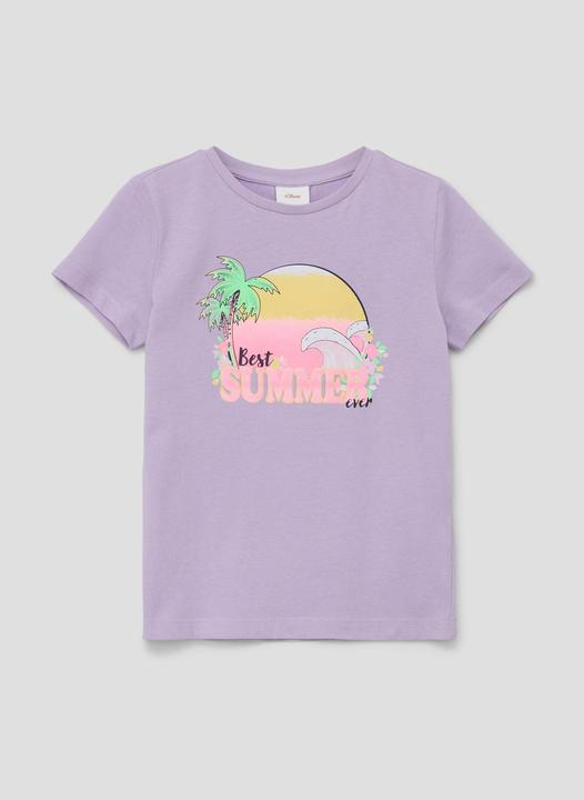 Produktbild S.Oliver T-Shirt Baumwollshirt mit Glitzer-Print (92)