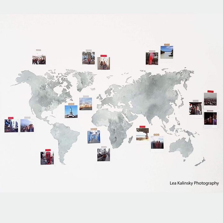 Actual product image Trenddeko Watercolor world map (140 x 72 cm)
