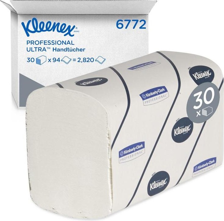 Actual product image Kleenex Towels ® Ultra™ 6772 2-ply white L215xW106approx.mm suitable for 9000 469 672, 9000 469 673 (2820 x)