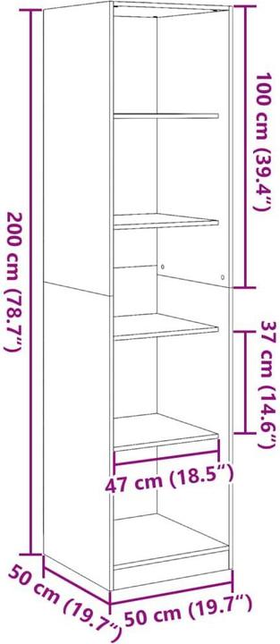 Produktbild vidaXL Kleiderschrank (50 x 50 x 200 cm)