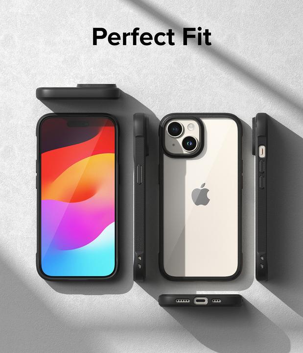 Actual product image Ringke iPhone 15 Plus Case Fusion Bold Clear/ Black (Apple iPhone 15 Plus)