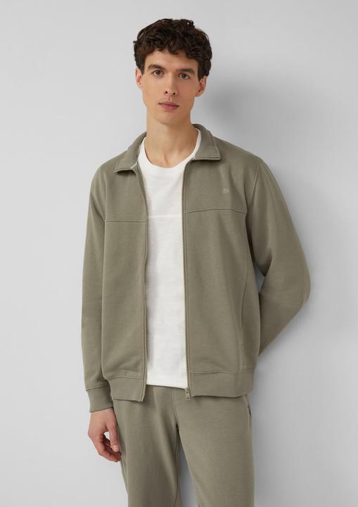 Produktbild s.Oliver Sweatshirt Jacke Sweatshirt-Jacke mit Stehkragen und Eingrifftaschen (M)