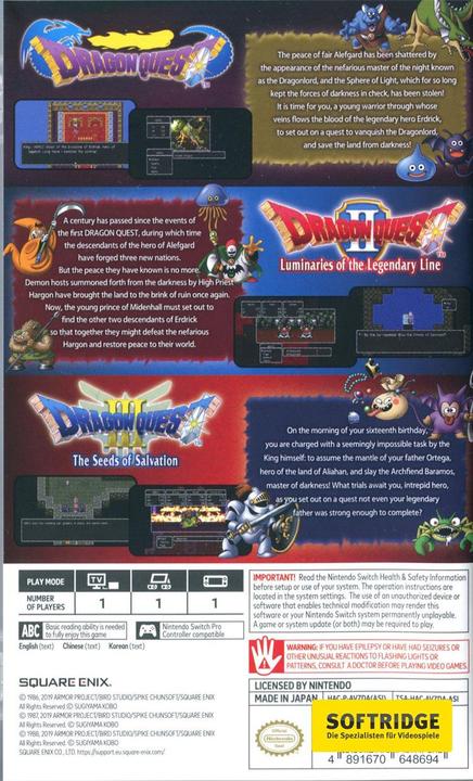 Actual product image Square Enix Dragon Quest 1+2+3 Collection (Switch, Switch Lite, Switch OLED, EN)