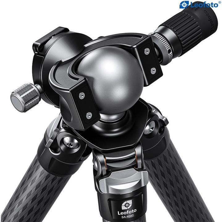 Actual product image Leofoto SA-404C+MH-60S CNC Tripod Hard Anodize (2006205175) (Carbon, Metal)