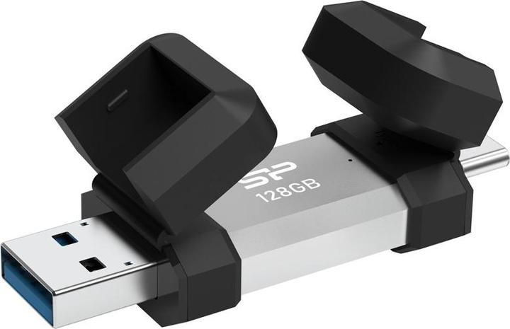 Produktbild Silicon Power 128 GB, USB TYPE-A and TYPE-C FLASH DRIVE, MOBILE C51, Silver (128 GB, USB-A, USB-C)