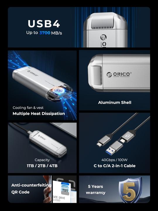 Image du produit Orico 2TB R40 Type-C R3700:W2900 (2 To)