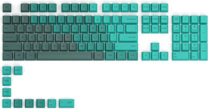 Produktbild Glorious PC Gaming Race GPBT Keycaps - 115 PBT Tastenkappen, ISO, UK-Layout, Rain Forest