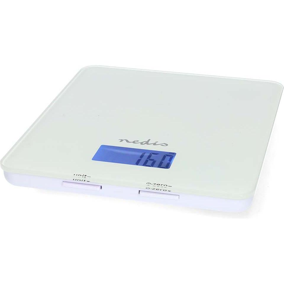 Nedis SmartLife Küchenwaage Bluetooth Glas / Kunststoff Weiss, Küchenwaage, Weiss