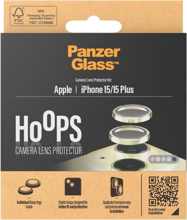 Actual product image PanzerGlass Hoops Camera Lens Protector (1 Piece, Apple iPhone 15, Apple iPhone 15 Plus)