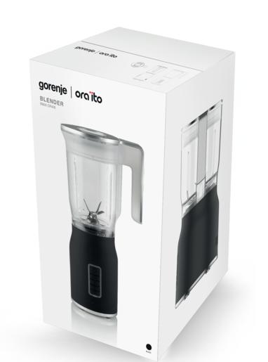 Produktbild Gorenje Blender B800ORAB Tabletop, 800 W, Jar material Plastic, Jar capacity 1.5 L, Ice crushing, Black (800 W)